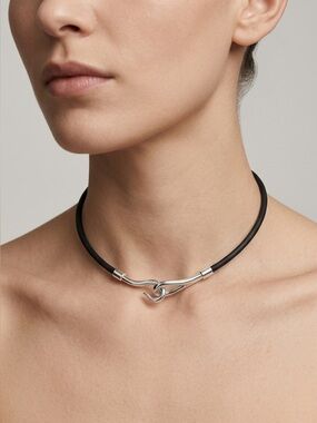 Hermes Pre-Owned Jumbo Black/Silver Chocker / convertible bracelet